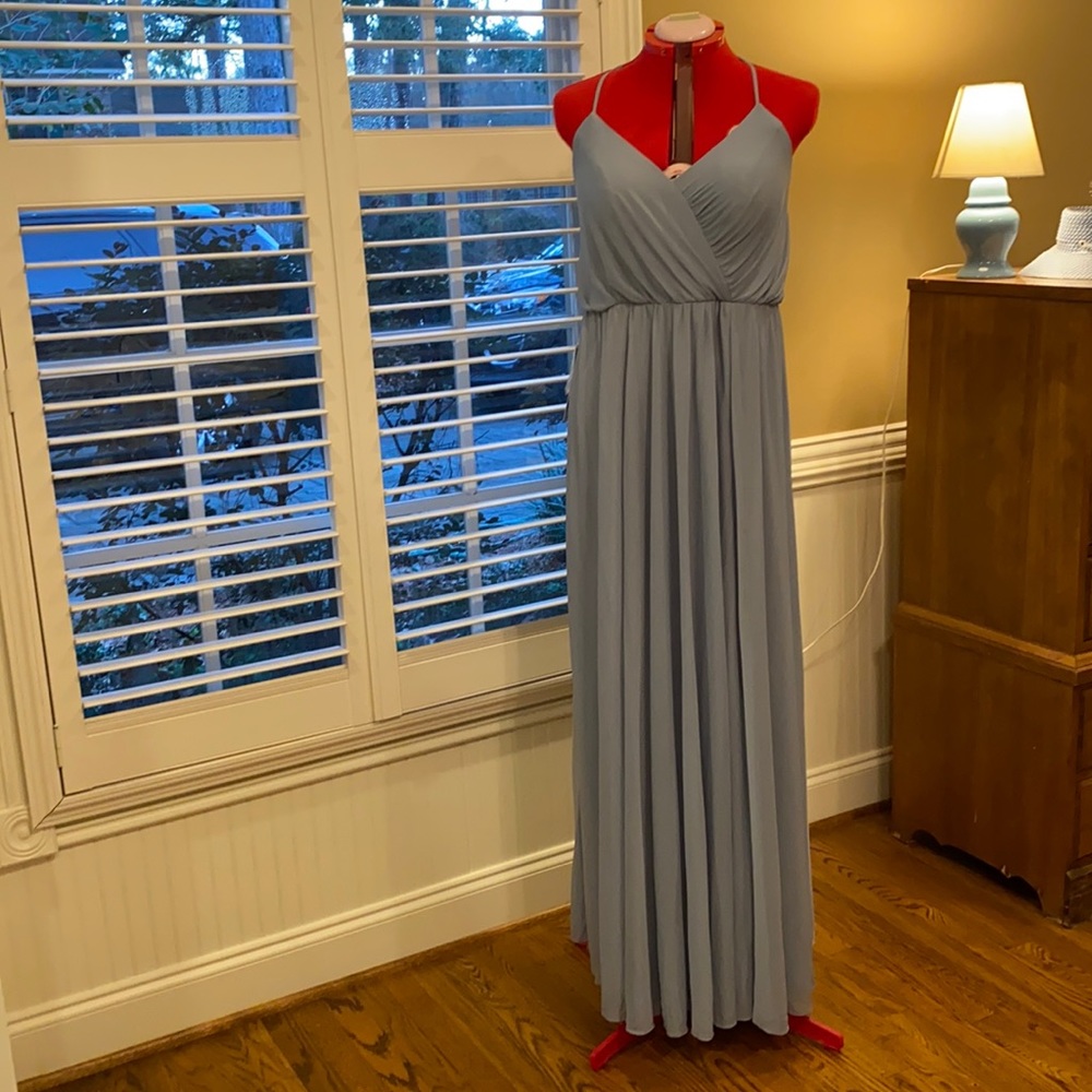 Azazie Dusty Blue Bridesmaids dress size 16